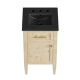 Modway Furniture Elysian 18" Wood Bathroom Vanity Black Burl 15.5 x 17.5 x 39