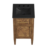 Modway Furniture Elysian 18" Wood Bathroom Vanity Black Brown 15.5 x 17.5 x 39