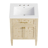 Modway Furniture Elysian 24" Wood Bathroom Vanity White Burl 18 x 24 x 39.5