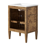 Modway Furniture Elysian 24" Wood Bathroom Vanity White Brown 18.5 x 24.5 x 39.5