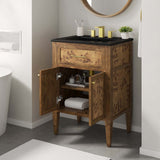 Modway Furniture Elysian 24" Wood Bathroom Vanity Black Brown 18 x 24 x 39.5