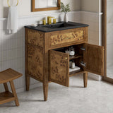 Modway Furniture Elysian 30" Wood Bathroom Vanity Black Brown 18 x 30 x 39.5