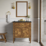 Modway Furniture Elysian 30" Wood Bathroom Vanity Black Brown 18 x 30 x 39.5