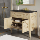 Modway Furniture Elysian 36" Wood Bathroom Vanity Black Burl 18 x 36 x 39.5