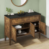 Modway Furniture Elysian 48" Wood Single Sink Bathroom Vanity Black Brown 18.5 x 48 x 39.5