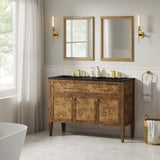 Modway Furniture Elysian 48" Wood Double Sink Bathroom Vanity Black Brown 18.5 x 48 x 39.5