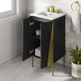Modway Furniture Alchemist 18" Bathroom Vanity White Black 15.5 x 17.5 x 39