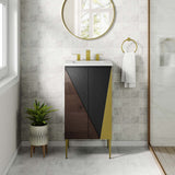 Modway Furniture Alchemist 18" Bathroom Vanity White Black 15.5 x 17.5 x 39