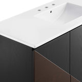 Modway Furniture Alchemist 48" Single Sink Bathroom Vanity White Black 18.5 x 48 x 39.5