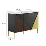 Modway Furniture Alchemist 48" Single Sink Bathroom Vanity White Black 18.5 x 48 x 39.5