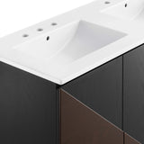 Modway Furniture Alchemist 48" Double Sink Bathroom Vanity White Black 18.5 x 48 x 39.5