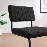 Modway Furniture Parity Boucle Dining Side Chairs - Set of 2 Black Black 23 x 19.5 x 33