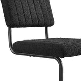Modway Furniture Parity Boucle Dining Side Chairs - Set of 2 Black Black 23 x 19.5 x 33