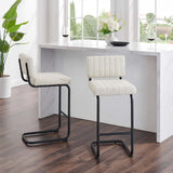 Modway Furniture Parity Boucle Counter Stools - Set of 2 Black Ivory 21 x 17 x 38