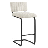 Modway Furniture Parity Boucle Counter Stools - Set of 2 Black Ivory 21 x 17 x 38