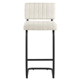 Modway Furniture Parity Boucle Counter Stools - Set of 2 Black Ivory 21 x 17 x 38