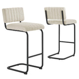 Modway Furniture Parity Boucle Counter Stools - Set of 2 Black Ivory 21 x 17 x 38