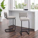 Modway Furniture Parity Boucle Counter Stools - Set of 2 Black Taupe 21 x 17 x 38