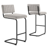 Modway Furniture Parity Boucle Counter Stools - Set of 2 Black Taupe 21 x 17 x 38