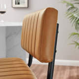 Modway Furniture Parity Vegan Leather Counter Stools - Set of 2 Black Tan 21 x 17 x 38