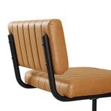 Modway Furniture Parity Vegan Leather Counter Stools - Set of 2 Black Tan 21 x 17 x 38