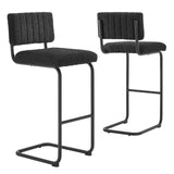 Modway Furniture Parity Boucle Bar Stools - Set of 2 Black Black 21 x 17 x 41