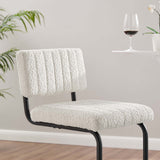 Modway Furniture Parity Boucle Bar Stools - Set of 2 Black Ivory 21 x 17 x 41