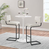 Modway Furniture Parity Boucle Bar Stools - Set of 2 Black Ivory 21 x 17 x 41