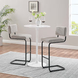 Modway Furniture Parity Boucle Bar Stools - Set of 2 Black Taupe 21 x 17 x 41