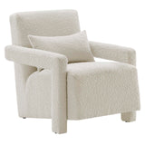Modway Furniture Mirage Boucle Upholstered Armchair Ivory 34.5 x 27 x 30