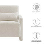 Modway Furniture Mirage Boucle Upholstered Armchair Ivory 34.5 x 27 x 30
