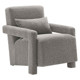 Modway Furniture Mirage Boucle Upholstered Armchair Light Gray 34.5 x 27 x 30