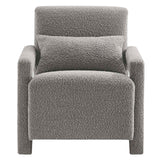 Modway Furniture Mirage Boucle Upholstered Armchair Light Gray 34.5 x 27 x 30