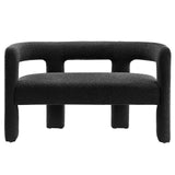 Modway Furniture Kayla Boucle Upholstered Loveseat Black 24 x 50 x 29