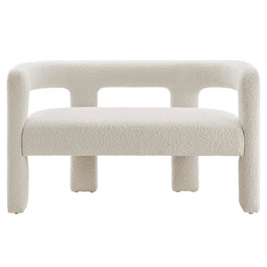Modway Furniture Kayla Boucle Upholstered Loveseat - Modern Design with Cozy Comfort for Stylish Living Spaces Ivory EEI-6477-IVO