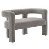 Modway Furniture Kayla Boucle Upholstered Loveseat Light Gray 24 x 50 x 29