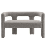 Modway Furniture Kayla Boucle Upholstered Loveseat Light Gray 24 x 50 x 29