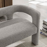 Modway Furniture Kayla Boucle Upholstered Loveseat Light Gray 24 x 50 x 29