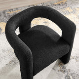 Modway Furniture Kayla Boucle Upholstered Armchair Black 24 x 28.5 x 29