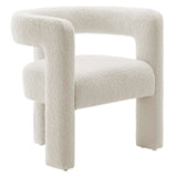 Modway Furniture Kayla Boucle Upholstered Armchair Ivory 24 x 28.5 x 29