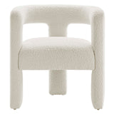 Modway Furniture Kayla Boucle Upholstered Armchair Ivory 24 x 28.5 x 29
