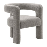 Modway Furniture Kayla Boucle Upholstered Armchair Light Gray 24 x 28.5 x 29