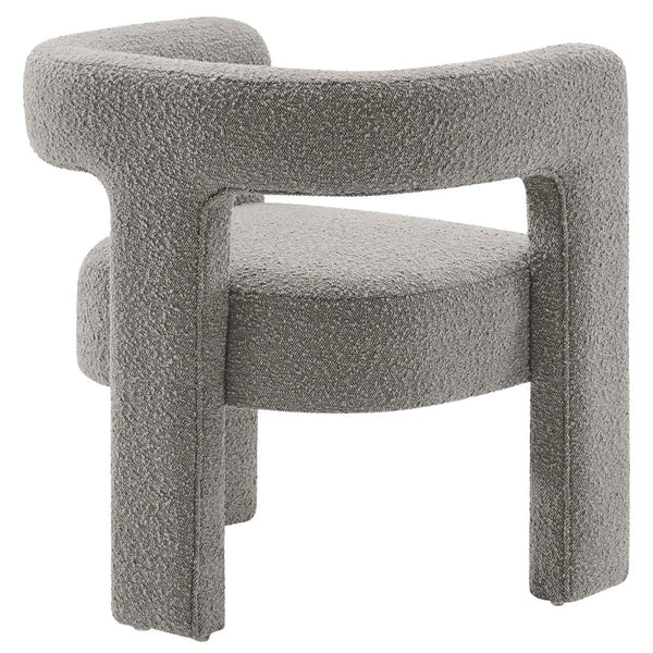 Modway Furniture Kayla Boucle Upholstered Armchair - Modern Comfort with Sculptural Design and Premium Support Light Gray EEI-6479-LGR