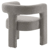 Modway Furniture Kayla Boucle Upholstered Armchair Light Gray 24 x 28.5 x 29