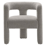 Modway Furniture Kayla Boucle Upholstered Armchair Light Gray 24 x 28.5 x 29