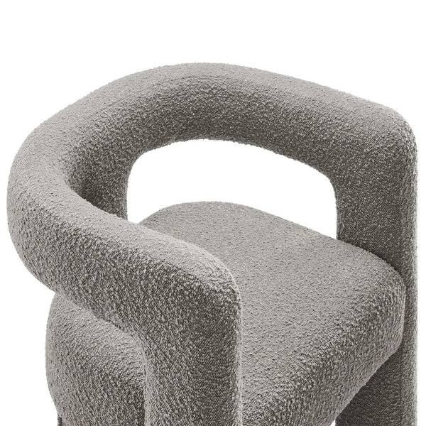 Modway Furniture Kayla Boucle Upholstered Armchair - Modern Comfort with Sculptural Design and Premium Support Light Gray EEI-6479-LGR
