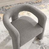 Modway Furniture Kayla Boucle Upholstered Armchair Light Gray 24 x 28.5 x 29