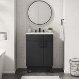 Modway Furniture Miles 24” Bathroom Vanity White Black 17.5 x 23 x 33.5