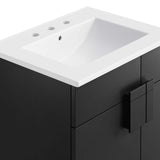 Modway Furniture Miles 24” Bathroom Vanity White Black 17.5 x 23 x 33.5