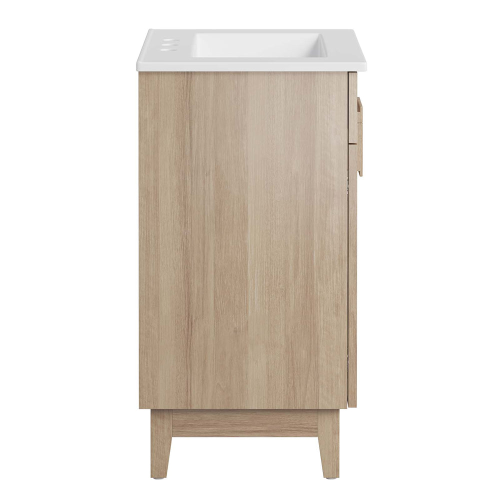 Modway Furniture Miles 24” Bathroom Vanity White Oak 17.5 x 23 x 33.5